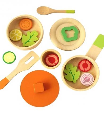 Handmade Wooden Cooking Set For Kids - 1 Set - Price In USD