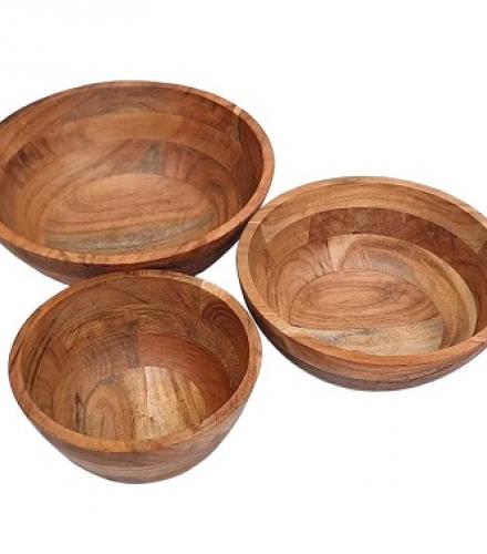 Wooden Serving Bowl Set Of 3 Pcs - 1 Set - Price In USD