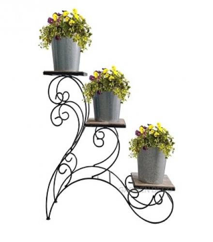 Beautiful Design 3 Tier Metal Planter Stand For Garden Decoration - 1 Pc - Price In USD