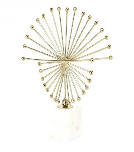 Spinfinity Sculpture In Gold Colour For Home Decoration - 1 Pc 