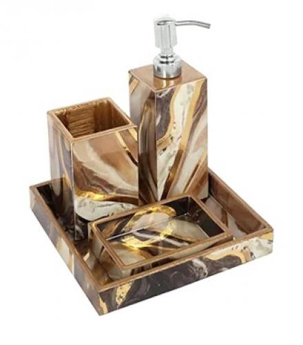 Bathroom Accessories Made Of Wood - 1 Set 