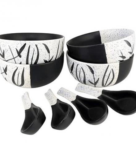 Ceramic Dessert Bowls With Spoons - 1 Set - Price In USD