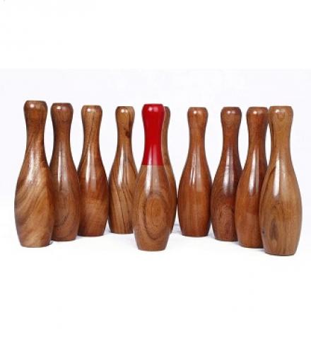 Wooden Lawn Bowling Game For Kids - 1 Set 