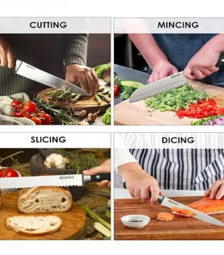 Kitchen Knives Set With Wooden Case - 1 Set