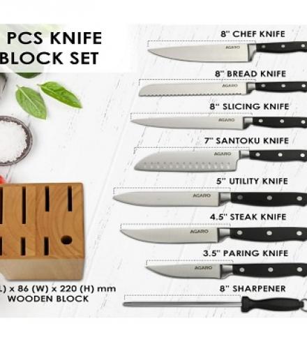 Kitchen Knives Set With Wooden Case - 1 Set