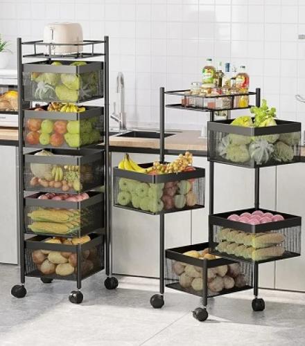 Multipurpose Kitchen Storage Rack With Wheels - 1 Pc