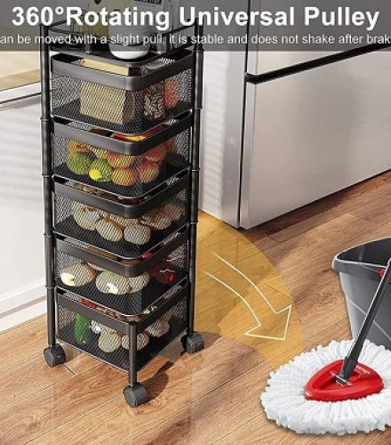 Multipurpose Kitchen Storage Rack With Wheels - 1 Pc
