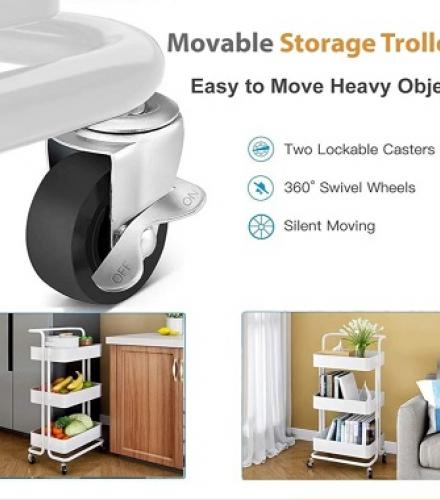 3 Tier Steel Kitchen Storage Rack - 1 Pc