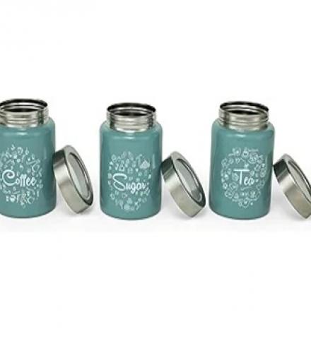 Colourful Tea Sugar Coffee Container Set - 1 Set