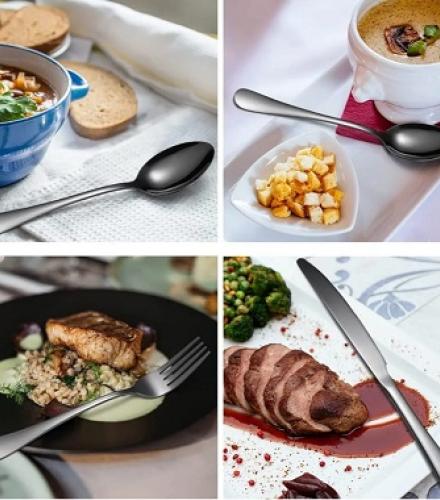 Premium Steel Cutlery Set of 20 Pcs Black - 1 Set