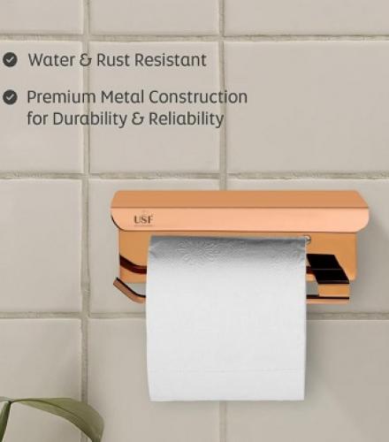 Stainless Steel Toilet Paper Holder With Mini Shelf - 1