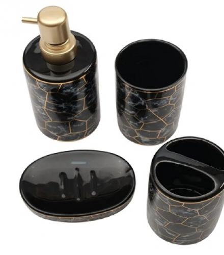 Ceramic Bathroom Accessories Of 4 Pcs - 1 Set