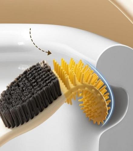 Toilet Bowl Cleaning Brush With Holder - 1 Pc
