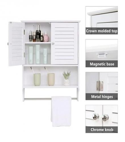 Wall Mounted Storage Cabinet For Toilet - 1 Pc
