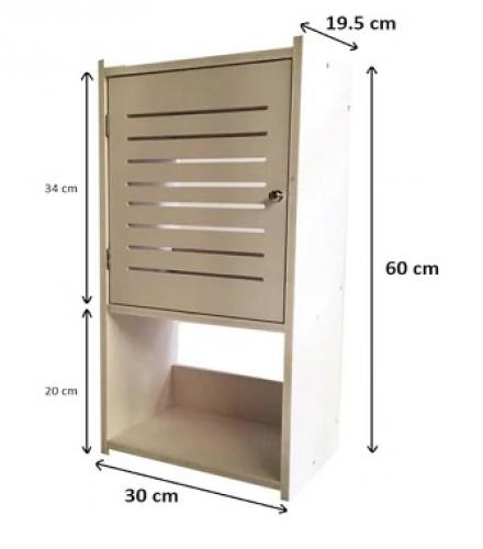 Wall Mounted Single Door Cabinet For Toilet - 1 Pc