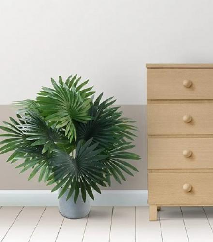 Artificial Fan Palm Plant For Home Decoration - 1 Pc