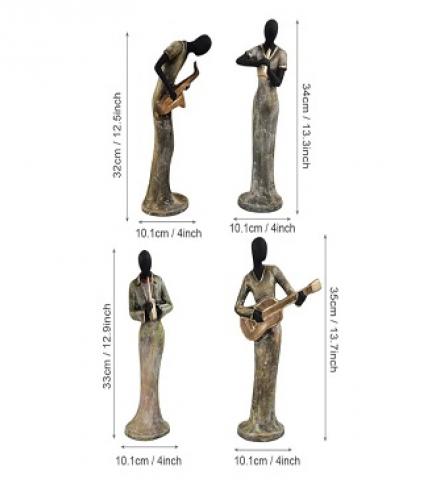 Beautiful 4 Musical Lady Playing Instrument Statue - 1 Set - Price In USD