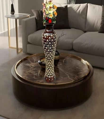 Wooden Round Vase For Home Decoration - 1 Pc - Price In USD