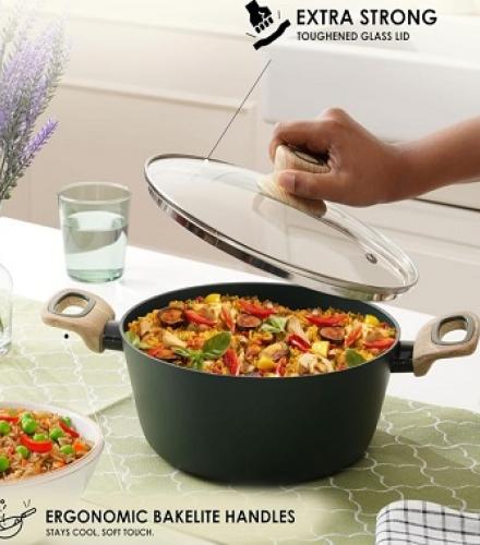 Non-Stick Coated Casserole Set of 3 Pcs - 1 Set