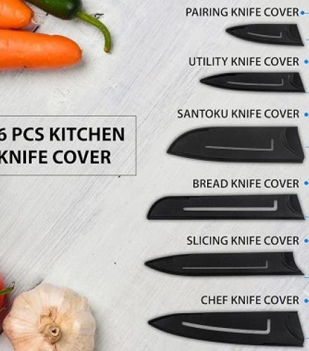 Stainless Steel Kitchen Knife Set of 6 Pcs With Cover - 1 Set