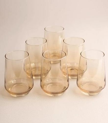 Golden Water Glass Set of 6 Pcs - 1 Set