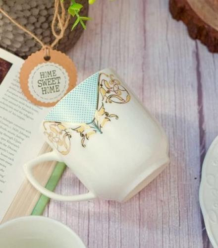 Elegant Ceramic Tea Cup Set Of 6 Pcs - 1 Set