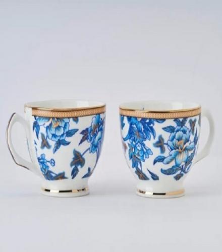 Beautiful Floral Printed Cup and Saucer Set For Kitchen - 1 Set