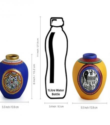 Beautiful Terracotta Vases For Home Decoration - 1 Set - Price In USD