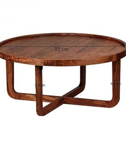 Round Wooden Coffee Table With Stylish Legs - 1 Pc