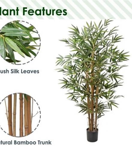 Artificial Bamboo Plant With Pot For Room Decoration - 1 Pc - Price In USD