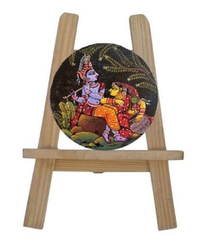 Pattachitra Canvas 7 inch x 6 inch Painting (Without Frame)