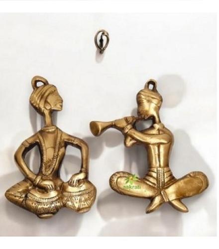 Handmade Brass Wall Hanging Human Statue By Aakrati Decorative Showpiece  -  2 cm (Brass, Brown)