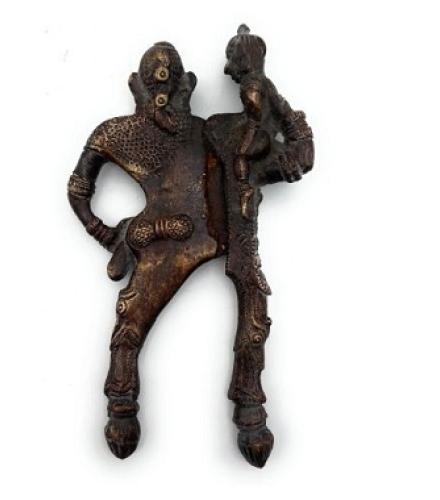 Bhunes Handcrafted Brass Sarota Supari Cutter Antique Peetal Betel Nut Cutter Home Decorative Showpiece  -  14 cm (Brass, Brown)