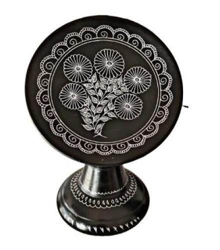 Pyarelal store Flower Vase Home Decorative Showpiece  -  7 cm (Clay, Black)