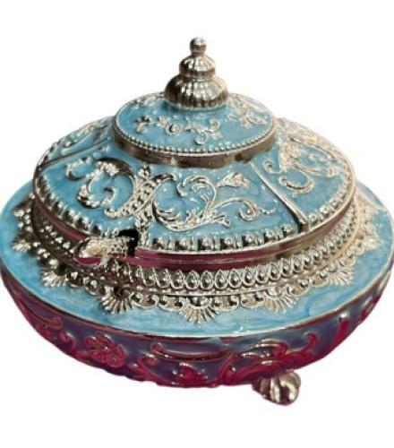  sv article Home Decorative Showpiece  -  8 cm (Brass, Blue)