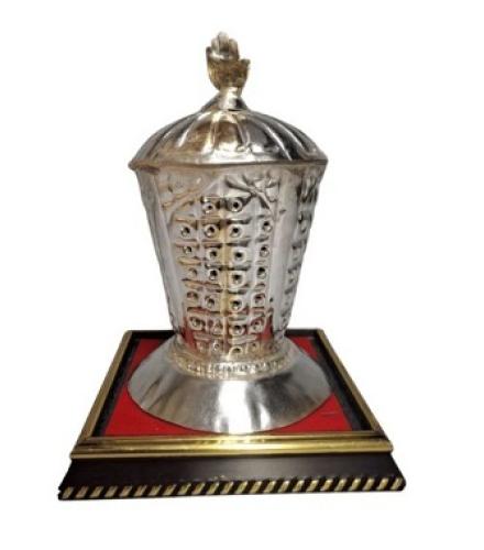  jatin Zari Mubarak Janab E Fatima Sa Home Decorative Showpiece  -  40.64 cm (Copper, Silver)