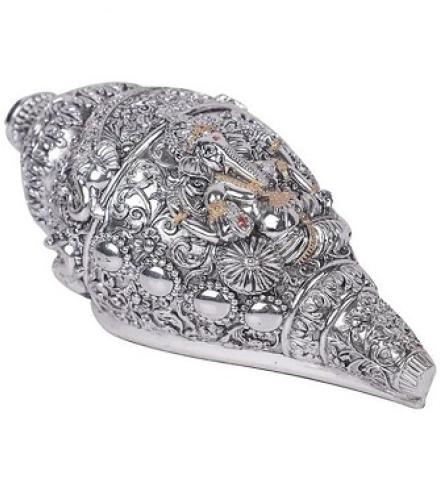 BELIRAMELEGANCE Ganesha Carving Shankh Timeless Art for Every Occasion Home Decorative Showpiece