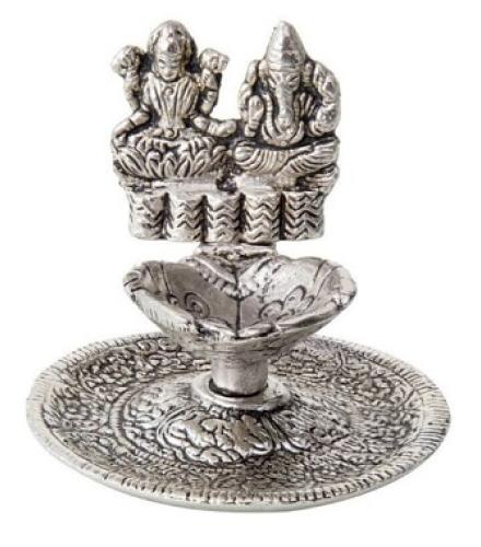  INTERNATIONAL GIFT Silver Plated Mecca Medina Prayer Box With 6 Diya | For Return Gift Home Decorative Showpiece 
