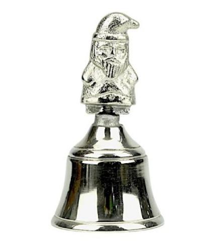 Hind Decor Silver Aluminum Handcrafted Senta Clause Design Christmas Bell Home Decorative Showpiece