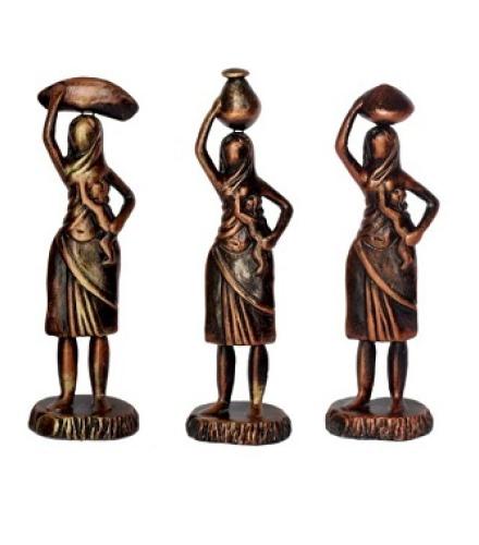 Saanchi Classic Showpiece Combo For Home Décor Decorative Antique Copper- Pack of 3 Home Decorative Showpiece