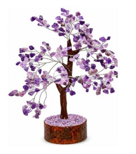 Hirayaa Amethyst Crystal Gemstone Tree for Home Decor & Vastu Home Decorative Showpiece 