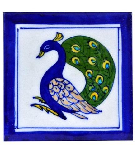  shriyam craft Blue Pottery Decorative Tiles for wall Home Decorative Showpiece  -  10 cm (Ceramic, Multicolor)