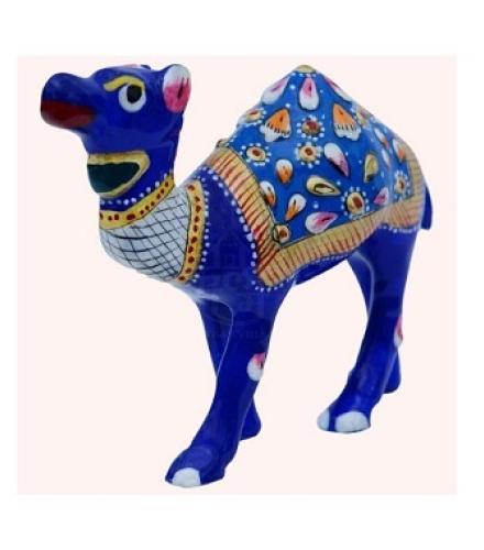 CD kalagram Handicraft Meenakari Work Metal Blue Camel Statue Home Decorative Showpiece 