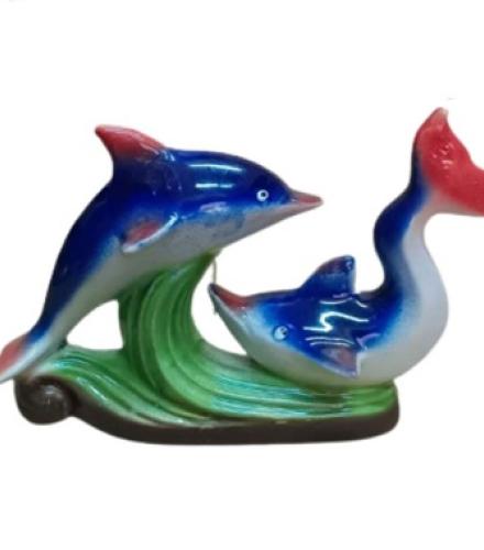 SaguCeramics Dolphin Pair Home Decorative Showpiece  