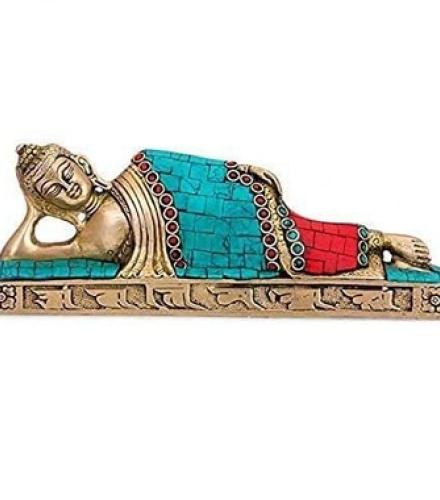 DAS TRADERS Brass budha statue for home and mandir Home Decorative Showpiece  -  8 cm
