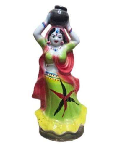 SaguCeramics Wonderful Pot Woman (Green) Home Decorative Showpiece  -  25 cm