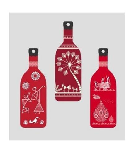Tribal Warli Art Wall Hanging Livingroom (9526N-F) (10.6 inch X 3.5 inch, Multicolor) Home decore