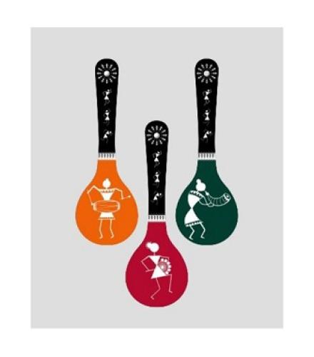 Warli Art Decorative Wooden Wall Hanging Home Decor Item for Home (WH_5007N-F) Pack of 3 (20 inch X 13 inch, Multicolor)