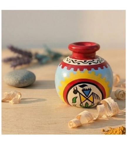 WOODEN TOYS Wooden Mini vase Decorative Showpiece  -  5 cm (Wood, Multicolor) Home Decore