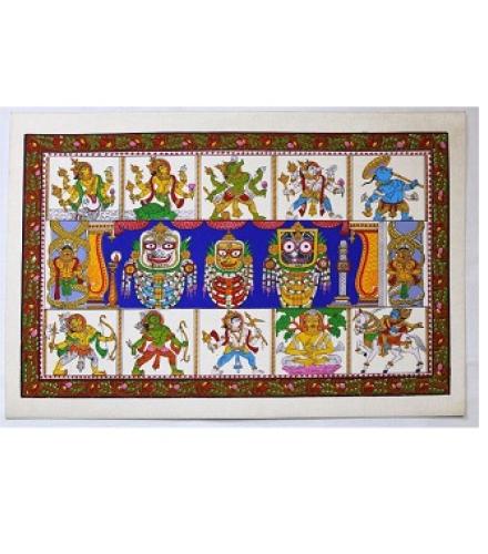 SSD Indmkt Jagannath Dasavatara Pattachitra Home Decorative Showpiece